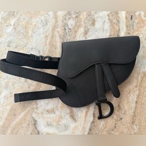 Black Saddle Bag with Adjustable Strap